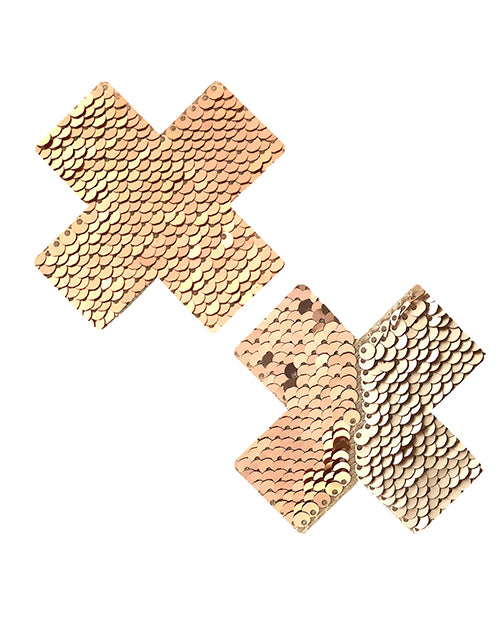 Optional title display NevaNude Pasties - Gold Cross - Eros Fine Goods