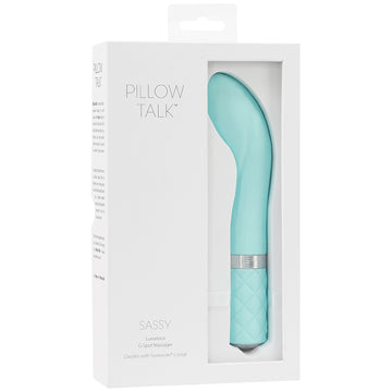 Pillow Talk Sassy G-Spot Massager-Teal 7.75" - Eros Fine Goods