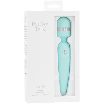 Pillow Talk Cheeky Wand Massager-Teal - Eros Fine Goods