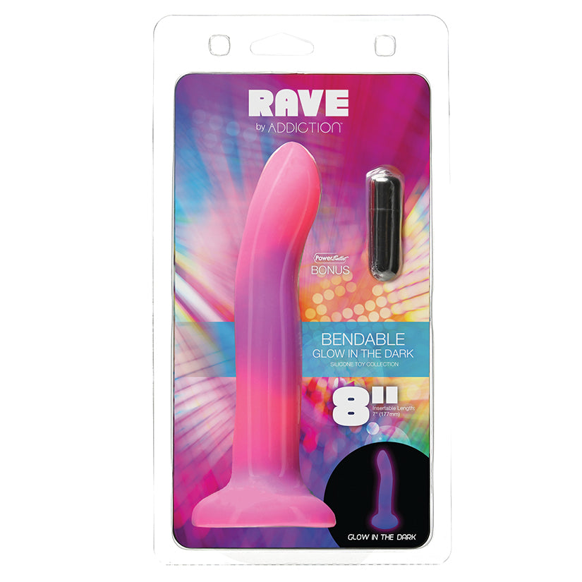 Addiction Rave Dong-Pink Purple 8" - Eros Fine Goods