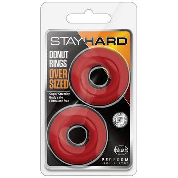 Stay Hard Donut Rings Oversized-Red 2Pk - Eros Fine Goods