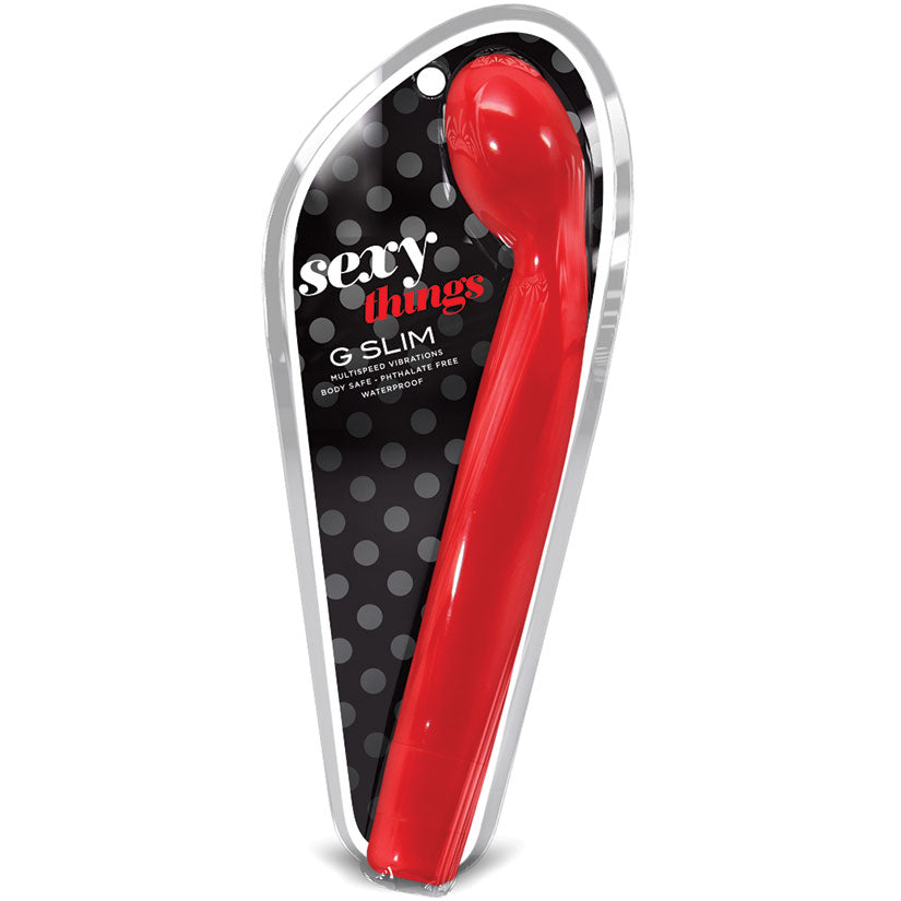 Sexy Things Slim G Vibe-Red 8.5" - Eros Fine Goods