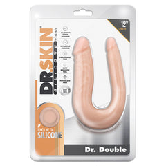 Dr. Skin Silicone Dr. Double Dong-Vanilla 12" - Eros Fine Goods