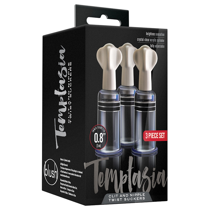 Temptasia Clit And Nipple Twist Suckers-Clear Set of 3 - Eros Fine Goods