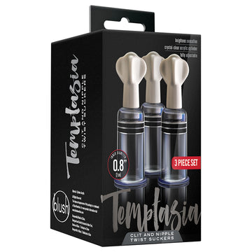 Temptasia Clit And Nipple Twist Suckers-Clear Set of 3 - Eros Fine Goods