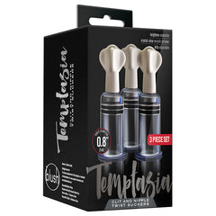 Temptasia Clit And Nipple Twist Suckers-Clear Set of 3 - Eros Fine Goods