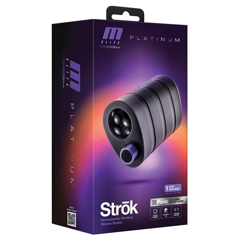 M Elite Platinum Strok-Black - Eros Fine Goods