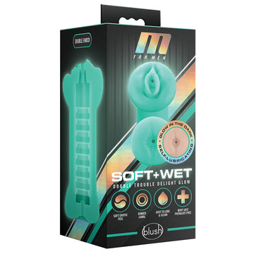 M for Men Soft and Wet Double Trouble Glow in the Dark Vanilla - Eros Fine Goods