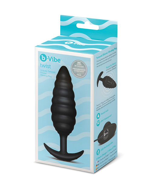 B-vibe Twist Texture Plug - Black