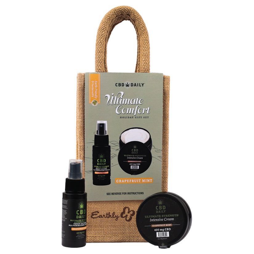 Earthly Body CBD Daily Ultimate Strength Holiday Jute Bag-Grapefruit - Eros Fine Goods