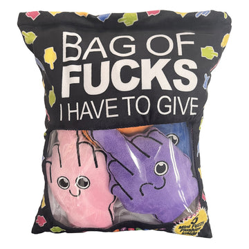 Bag of Fucks I Have To Give Plushy Pillow with 5 Fingers - Eros Fine Goods