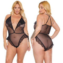 Coquette Teddy-Black O/S X-Hanging - Eros Fine Goods