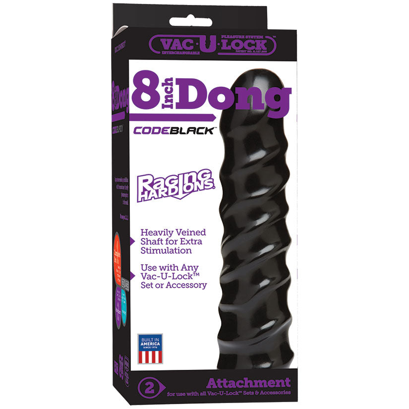 Vac-U-Lock Code Black Raging Hard-Ons Dong 8" - Eros Fine Goods