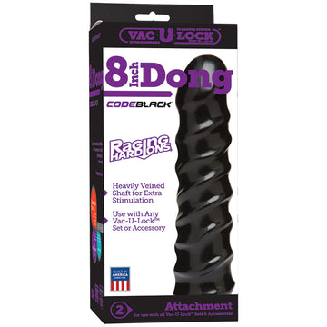 Vac-U-Lock Code Black Raging Hard-Ons Dong 8" - Eros Fine Goods