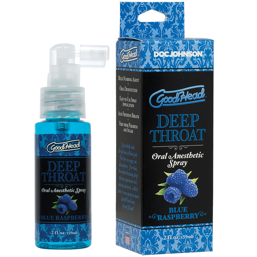 GoodHead Deep Throat Spray-Blue Raspberry - Eros Fine Goods