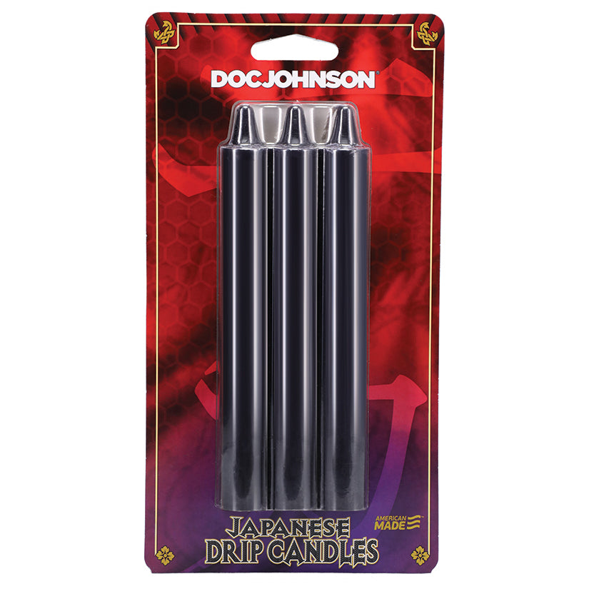 Japanese Drip Candles-Black 3PK - Eros Fine Goods