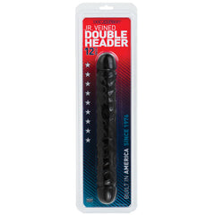 Double Header Jr. Veined-Black 12" - Eros Fine Goods