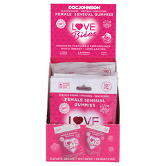 Love Bites Female Sensual Gummies 2pk Display of 12 - Eros Fine Goods