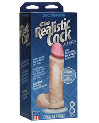 Realistic 8" ULTRASKYN Cock W/balls - White