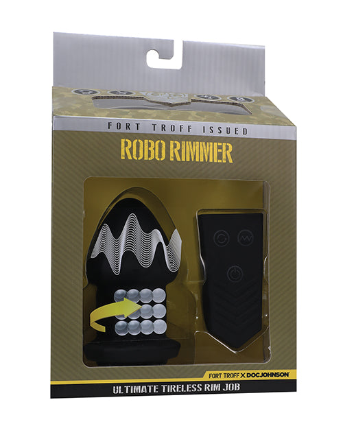 Fort Troff Robo Rimmer Vibrating Anal Plug W/remote Control - Black