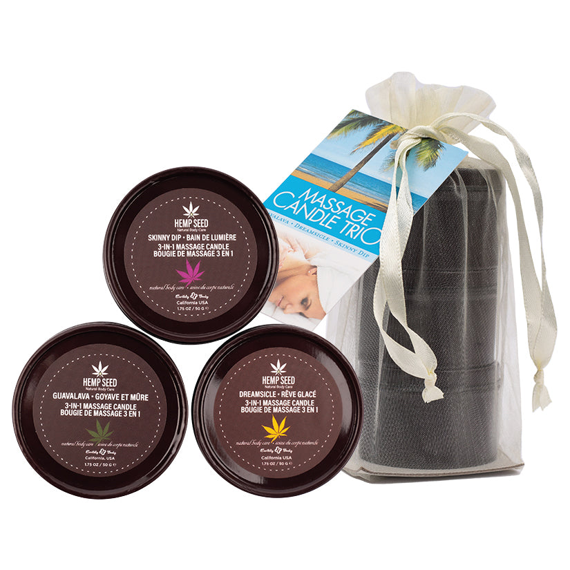 Earthly Body Massage Candle Trio 2oz - Eros Fine Goods