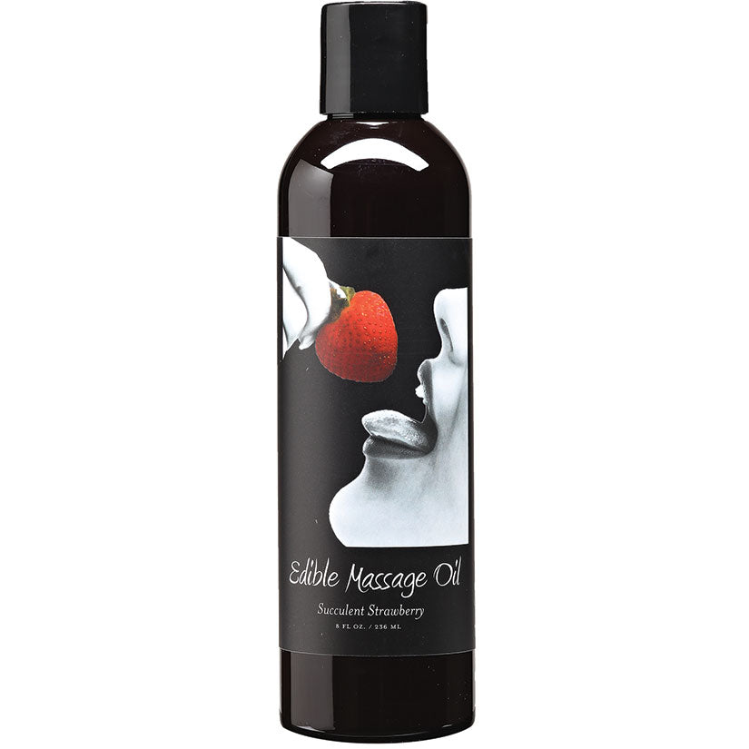 Earthly Body Edible Massage Oil-Succulent Strawberry 8oz - Eros Fine Goods
