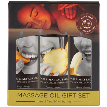 Earthly Body Edible Massage Oil-Tropical Gift Set (3-2oz) - Eros Fine Goods