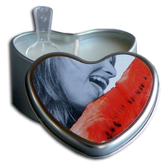 Earthly Body 4-in-1 Edible Heart Candle-Watermelon 4oz - Eros Fine Goods