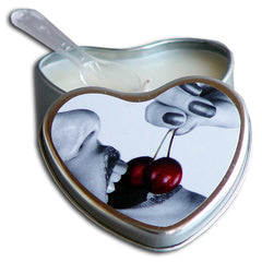 Earthly Body 4-in-1 Edible Heart Candle-Cherry 4oz - Eros Fine Goods