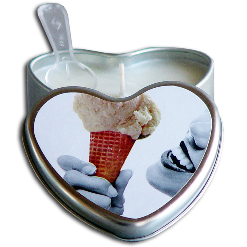Earthly Body 4-in-1 Edible Heart Candle-Vanilla 4oz - Eros Fine Goods