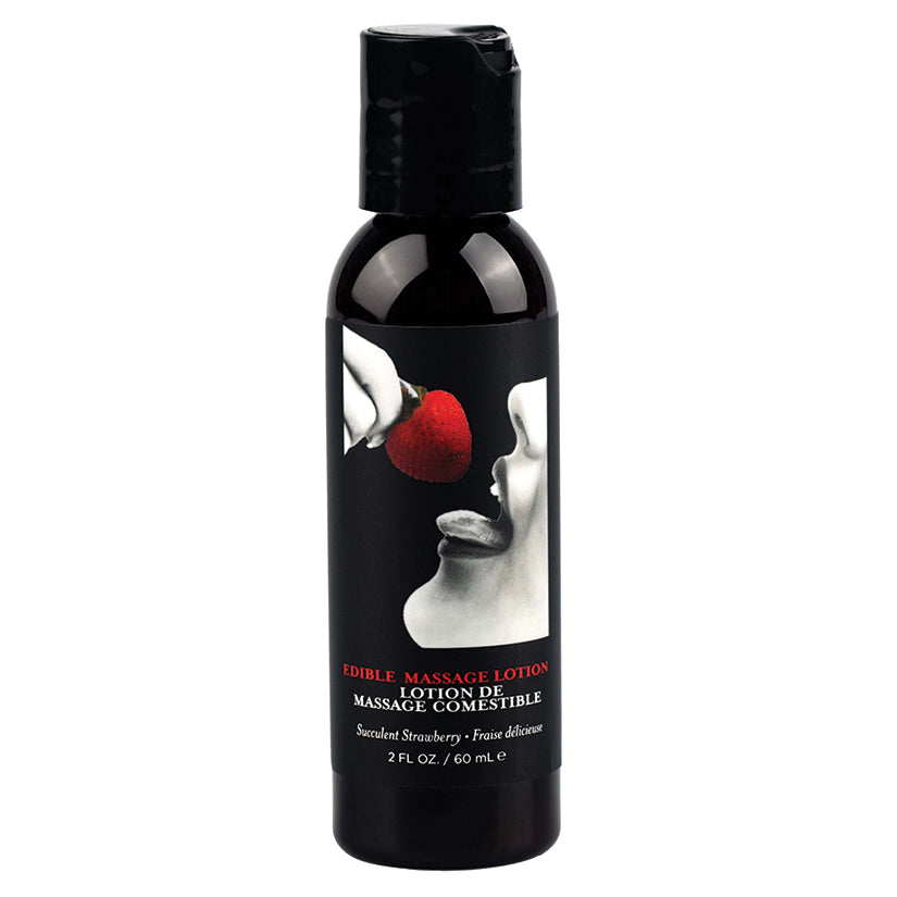 Earthly Body Edible Massage Lotion-Strawberry 2oz - Eros Fine Goods