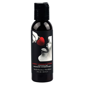 Earthly Body Edible Massage Lotion-Strawberry 2oz - Eros Fine Goods