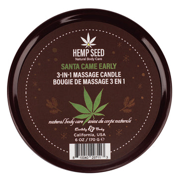 Earthly Body 3-in-1 Massage Candles-Santa Came Early 6oz - Eros Fine Goods