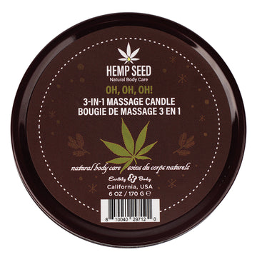 Earthly Body 3-in-1 Massage Candles-OH OH OH 6oz - Eros Fine Goods