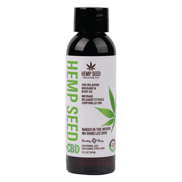 Earthly Body Hemp Seed CBD Relaxing Massage and Body Oil-Naked in the Woods 2oz - Eros Fine Goods