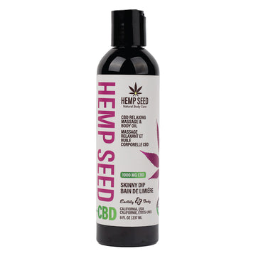 Earthly Body Hemp Seed CBD Relaxing Massage and Body Oil-Skinny Dip 8oz - Eros Fine Goods