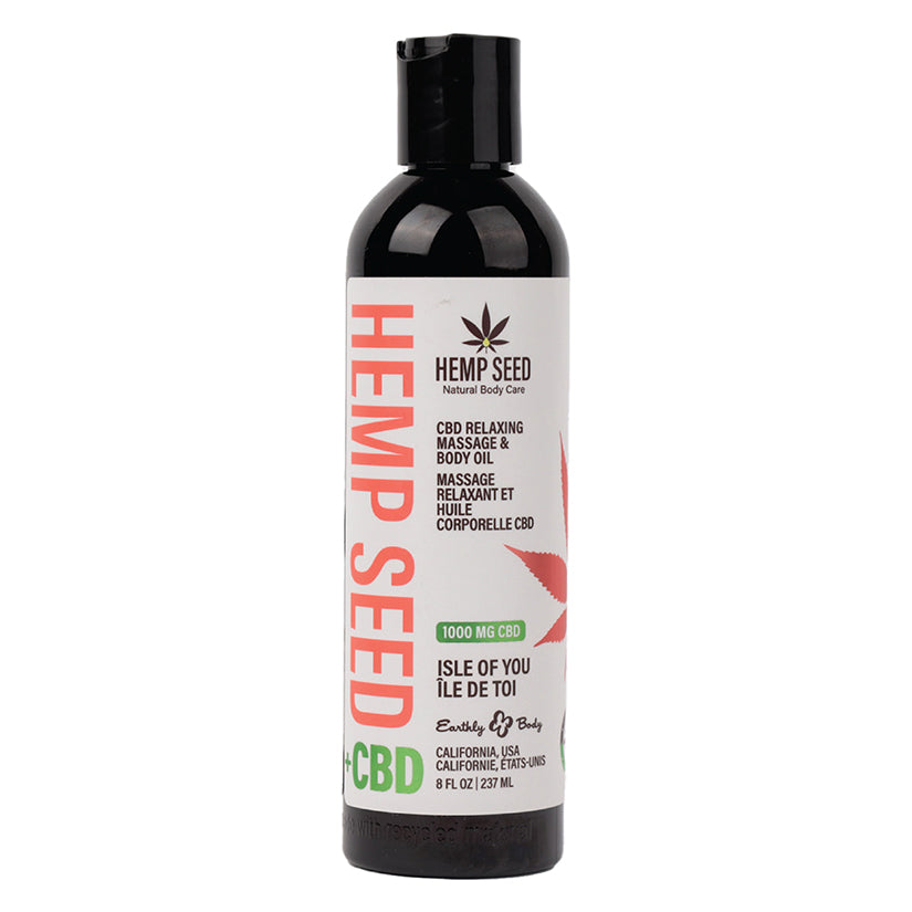 Earthly Body Hemp Seed Relaxing Massage and Body Oil-Isle Of You 8oz - Eros Fine Goods