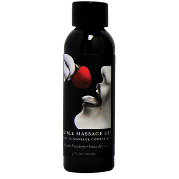 Earthly Body Edible Massage Oil-Strawberry 2oz - Eros Fine Goods