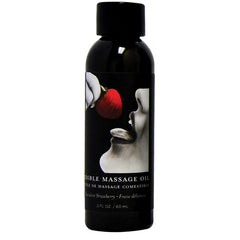 Earthly Body Edible Massage Oil-Strawberry 2oz - Eros Fine Goods