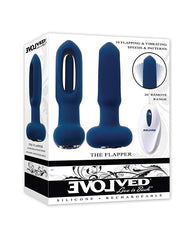 Evolved the Flapper Remote Controlled Clit Tickler & Vibrator - Blue