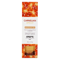 Exsens Organic Crystal Infused Massage Oil-Carnelian Apricot 3.4oz - Eros Fine Goods