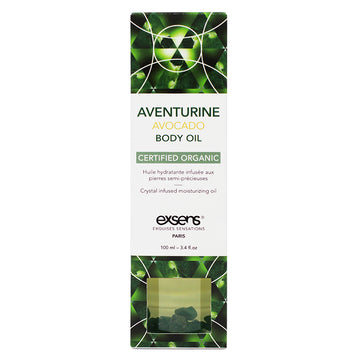 Exsens Organic Crystal Infused Body Oil-Aventurine Avocado 3.4oz - Eros Fine Goods