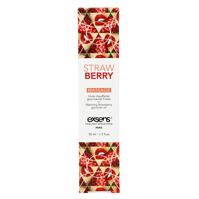 Exsens Warming Gourmet Massage Oil-Strawberry 1.7oz - Eros Fine Goods