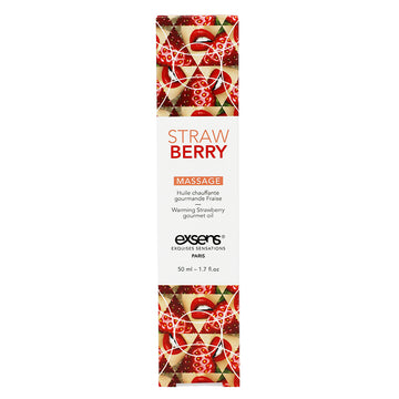 Exsens Warming Gourmet Massage Oil-Strawberry 1.7oz - Eros Fine Goods