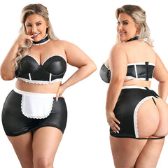 Fantasy Lingerie Play 5 Star Service Maid -Black 3x/4x - Eros Fine Goods
