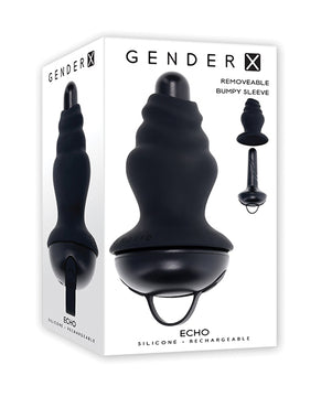 Gender X ECHO Vibrating Shaft W/removable Silicone Sleeve - Black
