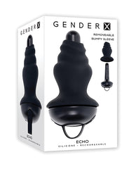 Gender X ECHO Vibrating Shaft W/removable Silicone Sleeve - Black