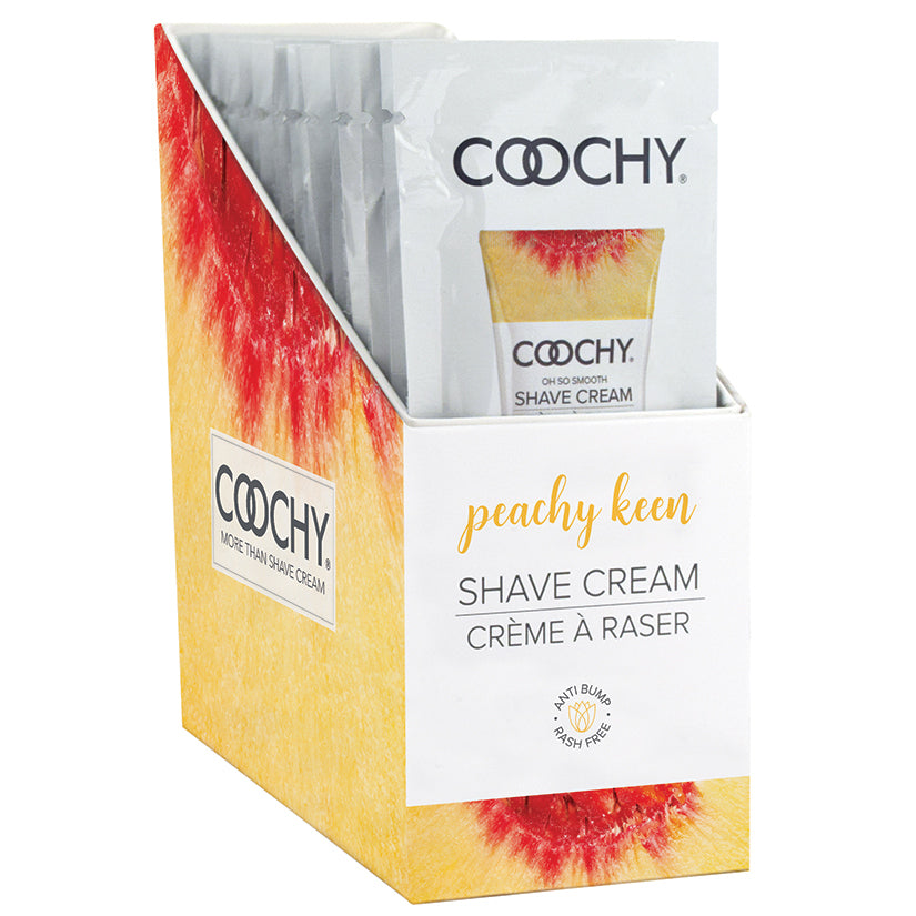 Coochy Shave Cream-Peachy Keen 15ml Foil Display of 24 - Eros Fine Goods