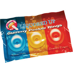 Liquored Up Pecker Gummy Rings Assorted 3pk - Eros Fine Goods