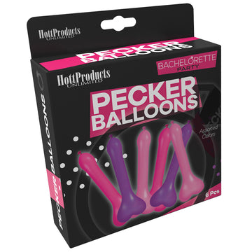 Bachelorette Party Pecker Balloons-Assorted Colors (6 Pack) - Eros Fine Goods